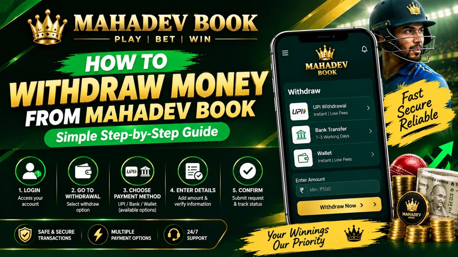 How to Withdraw Money From Mahadev Book in 5–15 Minutes (Zero Fee Method)