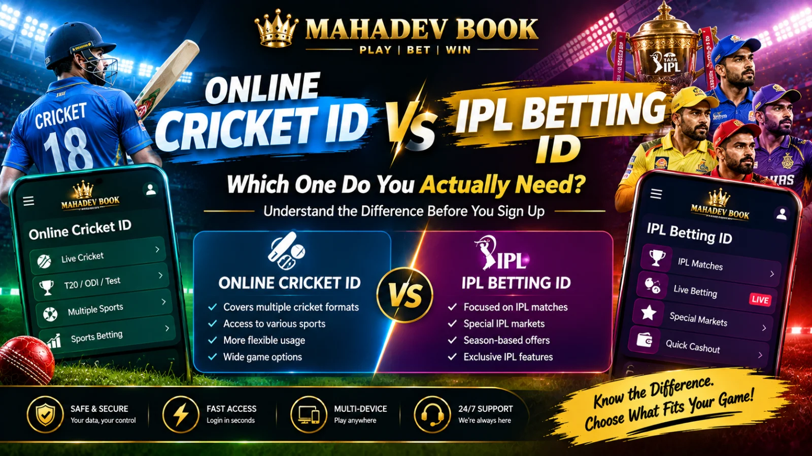 Online Cricket ID vs IPL Betting ID