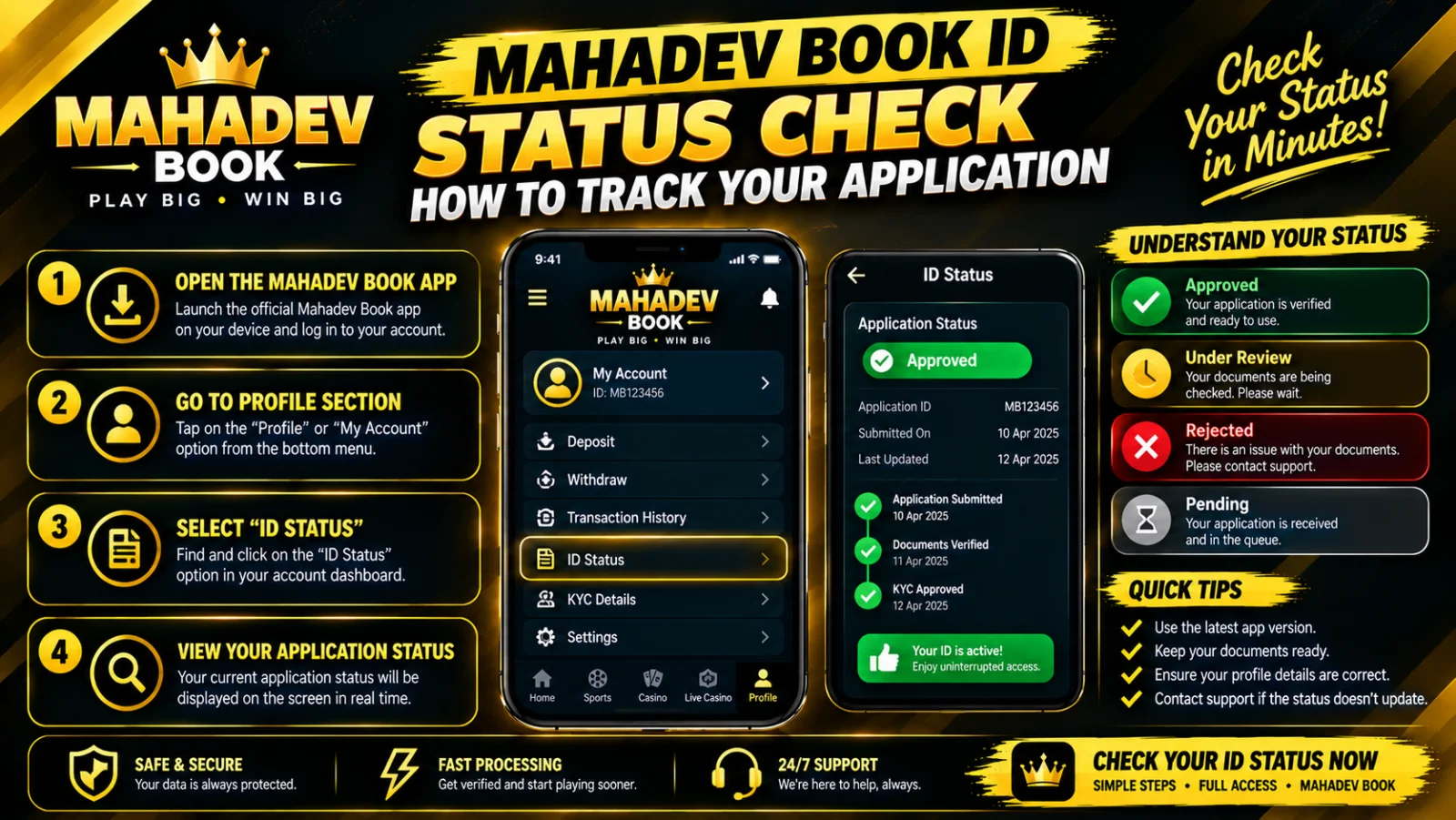Mahadev Book ID Status Check — How to Track Your Application