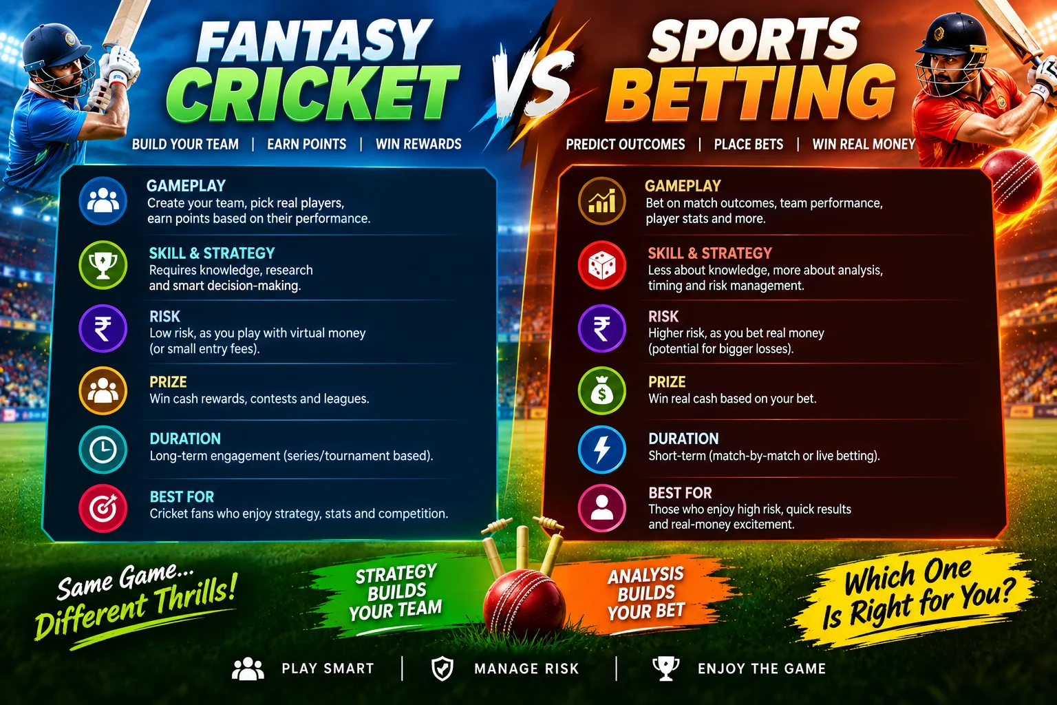 Fantasy Cricket vs Sports Betting