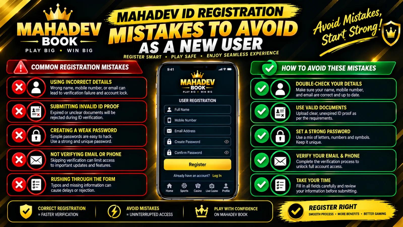 Mahadev ID Registration Mistakes to Avoid as a New User