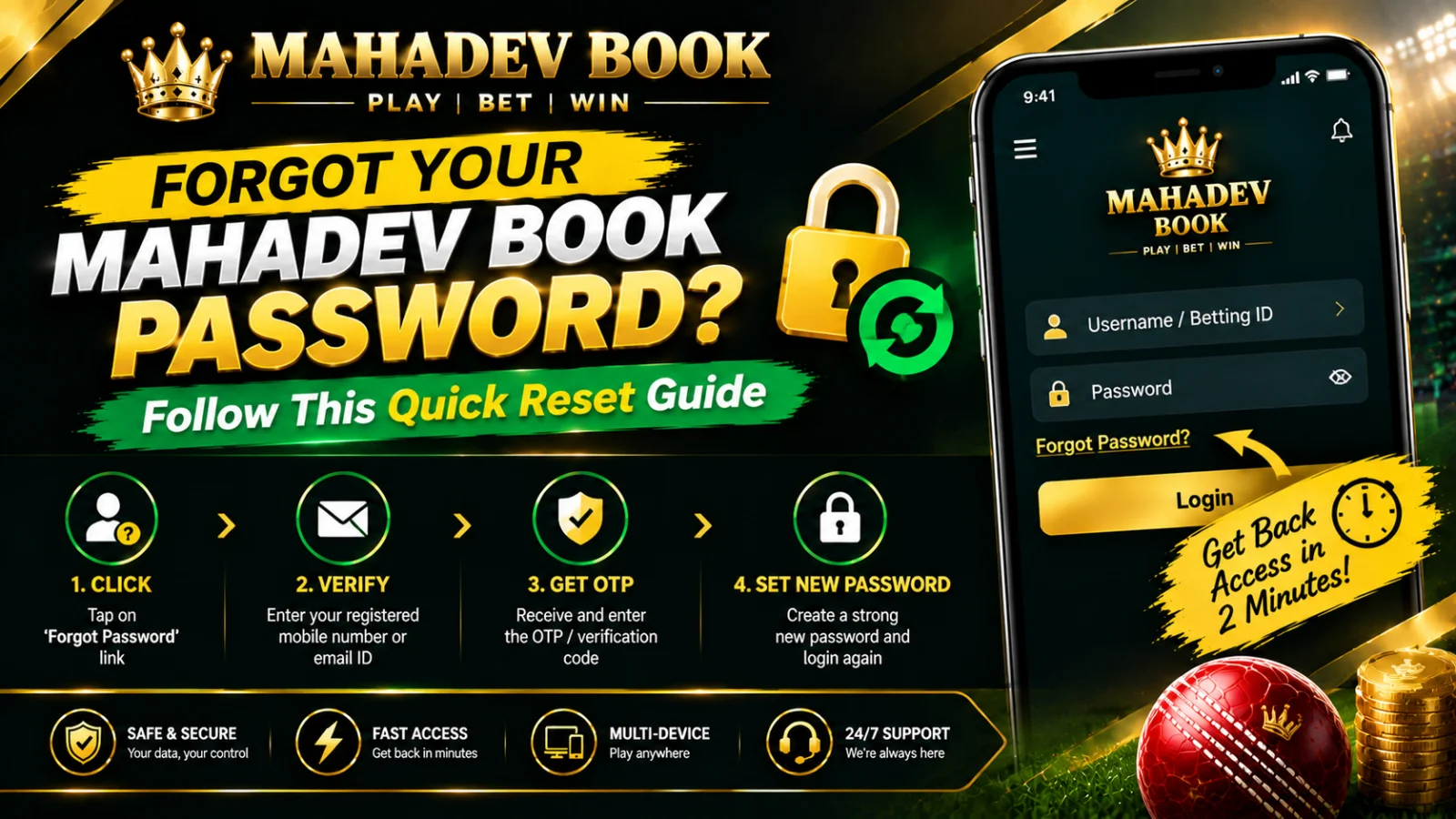 Mahadev Book forgot password